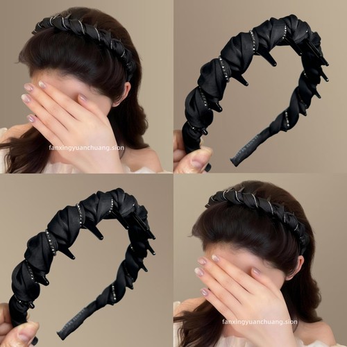 黑色公主风轻奢带齿防滑发箍洗脸