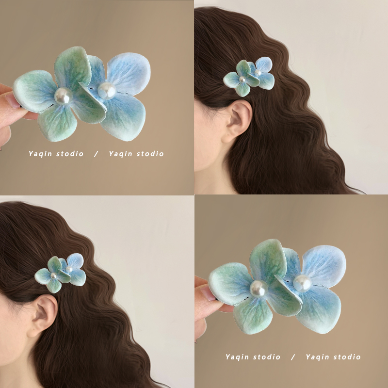 闺蜜推荐~蝴蝶兰珍珠花朵发夹女高级感侧边夹鸭嘴夹超仙旅行发卡