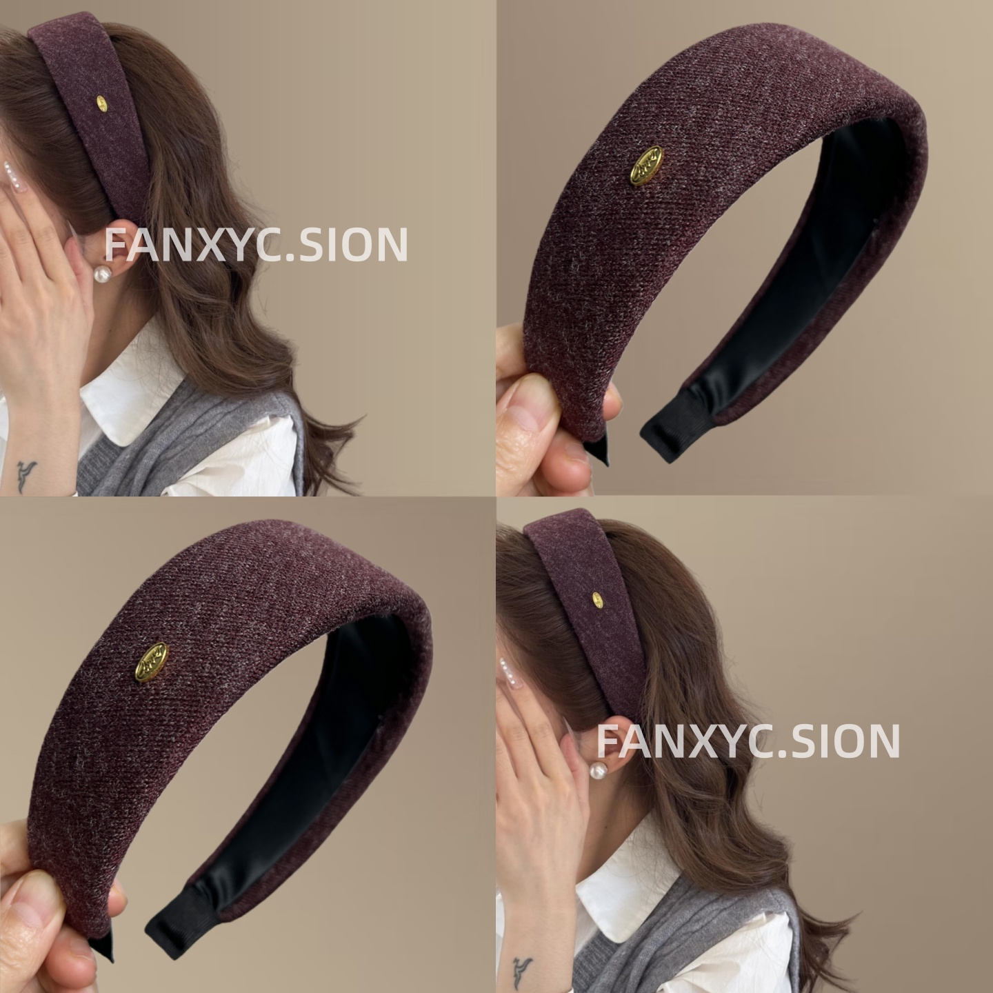 韩国秋冬针织气质高级感发箍