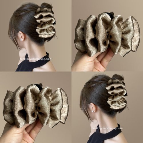 新款气质超仙高级感缎面云朵抓夹