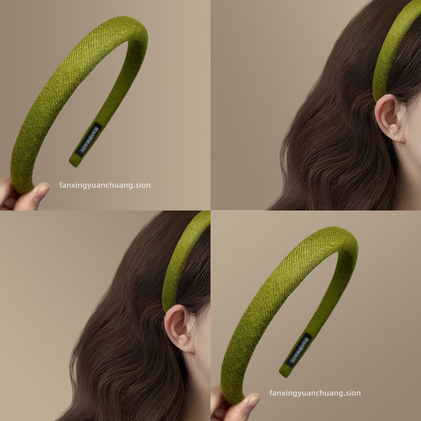 韩版纯色毛呢布艺窄发箍秋冬气质