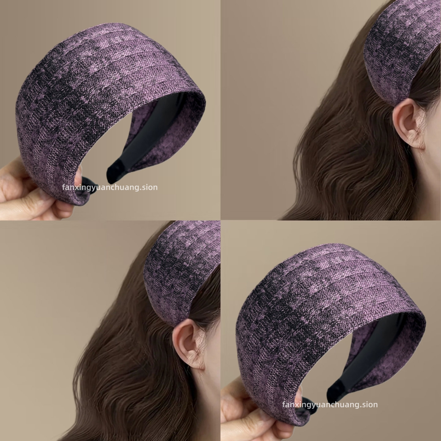 新款赫本风宽边发箍纯色小众名媛