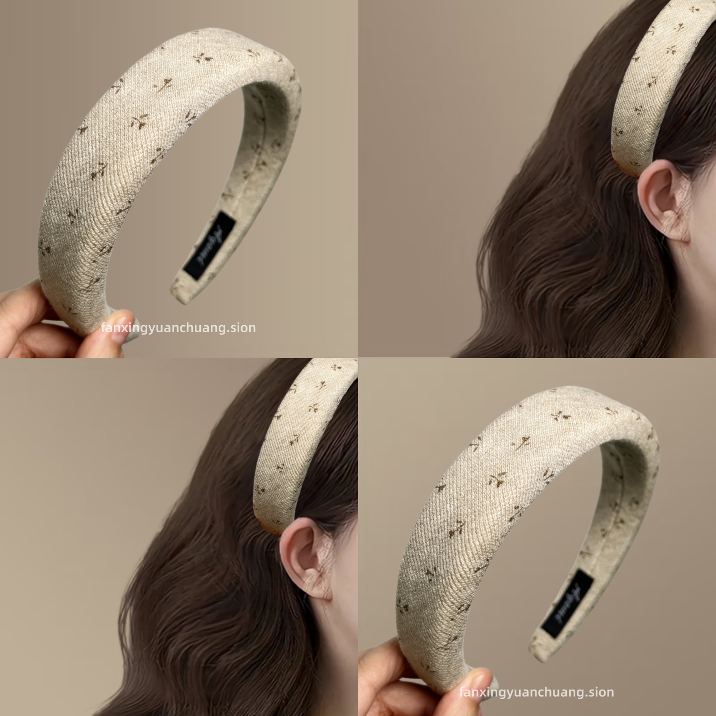 秋冬针织小碎花海绵发箍高颅顶