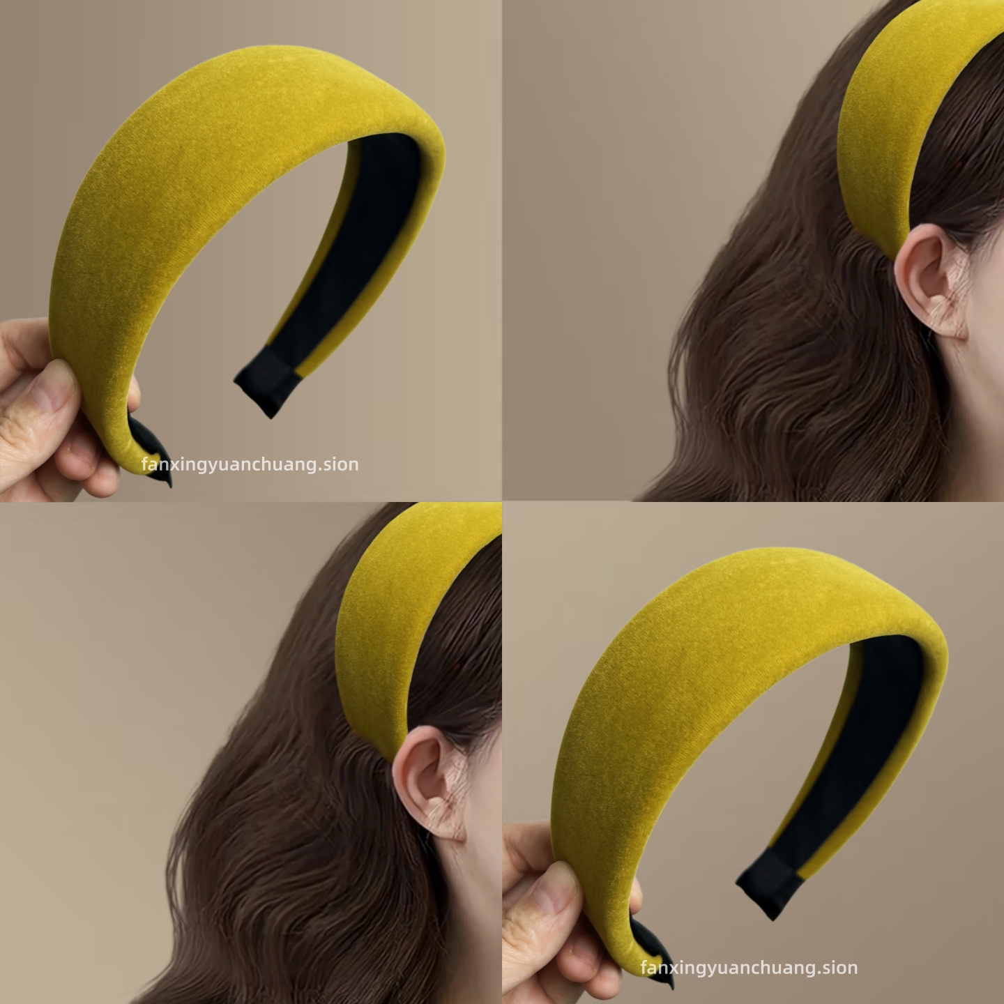 韩版秋冬网红丝绒海绵发箍高级感