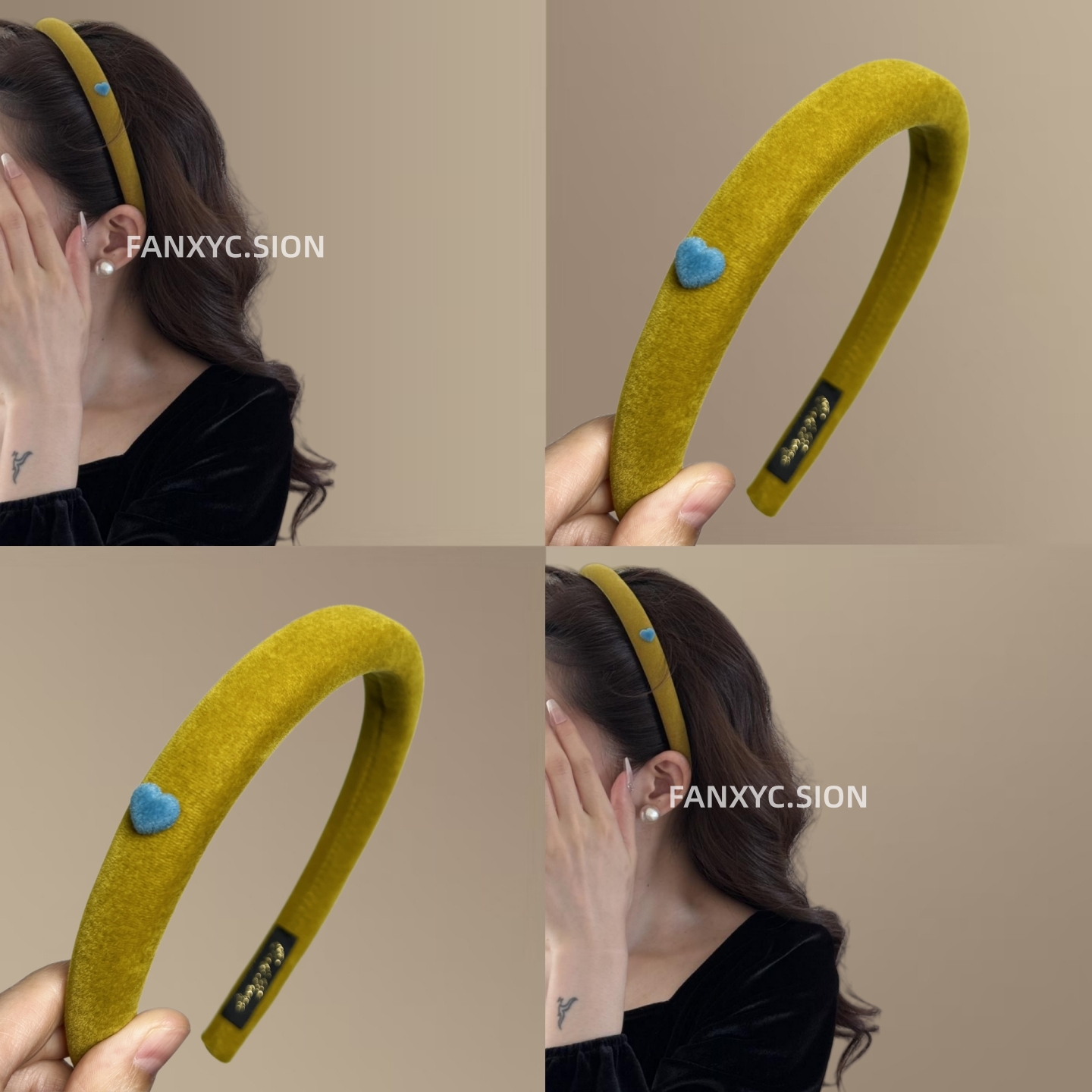 彩色植绒爱心发箍女款高级感洋气