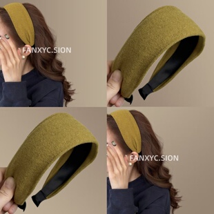 【杏山玉笺】秋冬复古针织宽发箍高颅顶简约头箍时尚外出旅行发卡