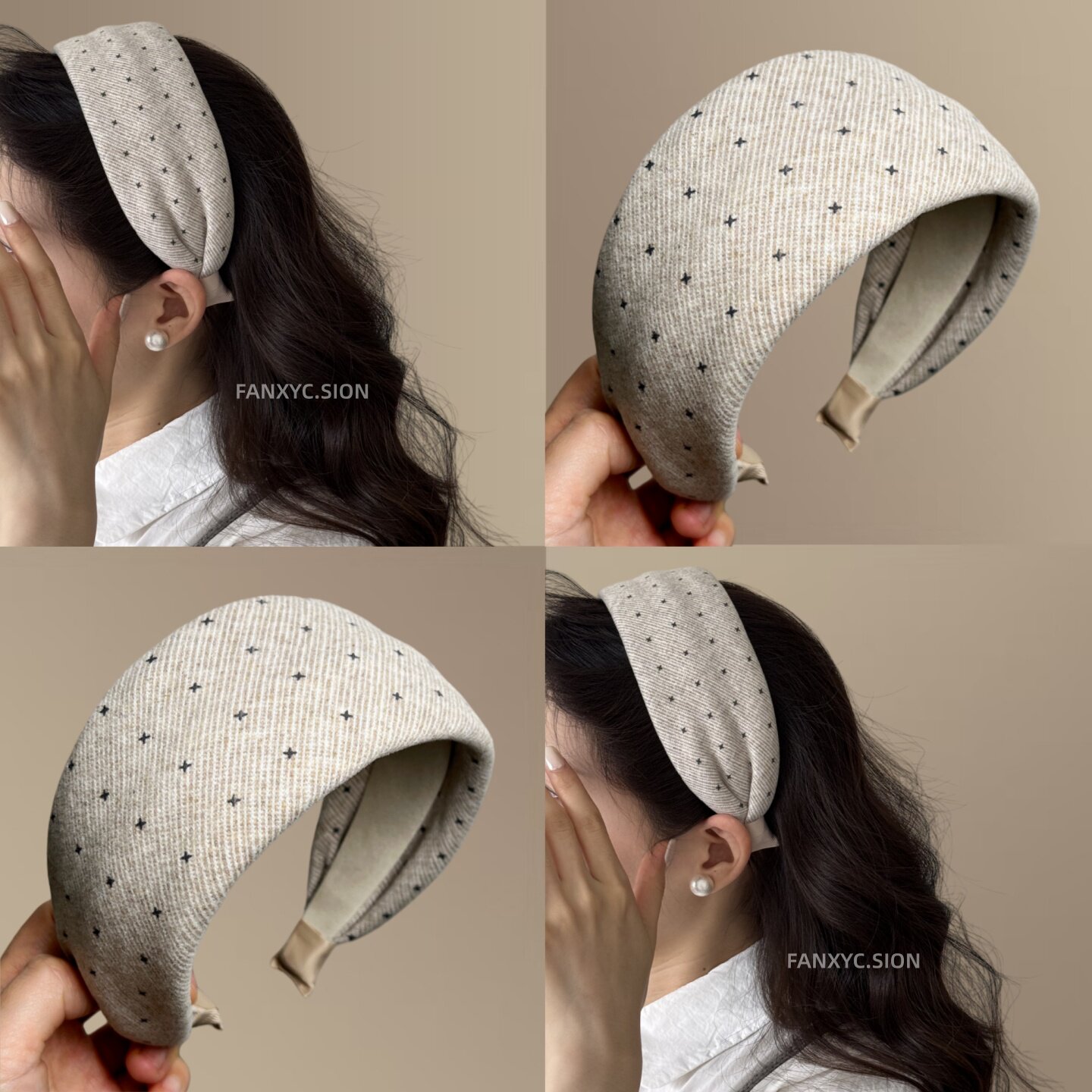 韩系慵懒感宽版发箍高颅顶头箍