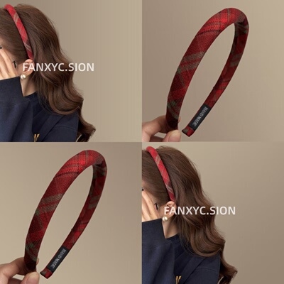 2025新款韩系格子发箍网红