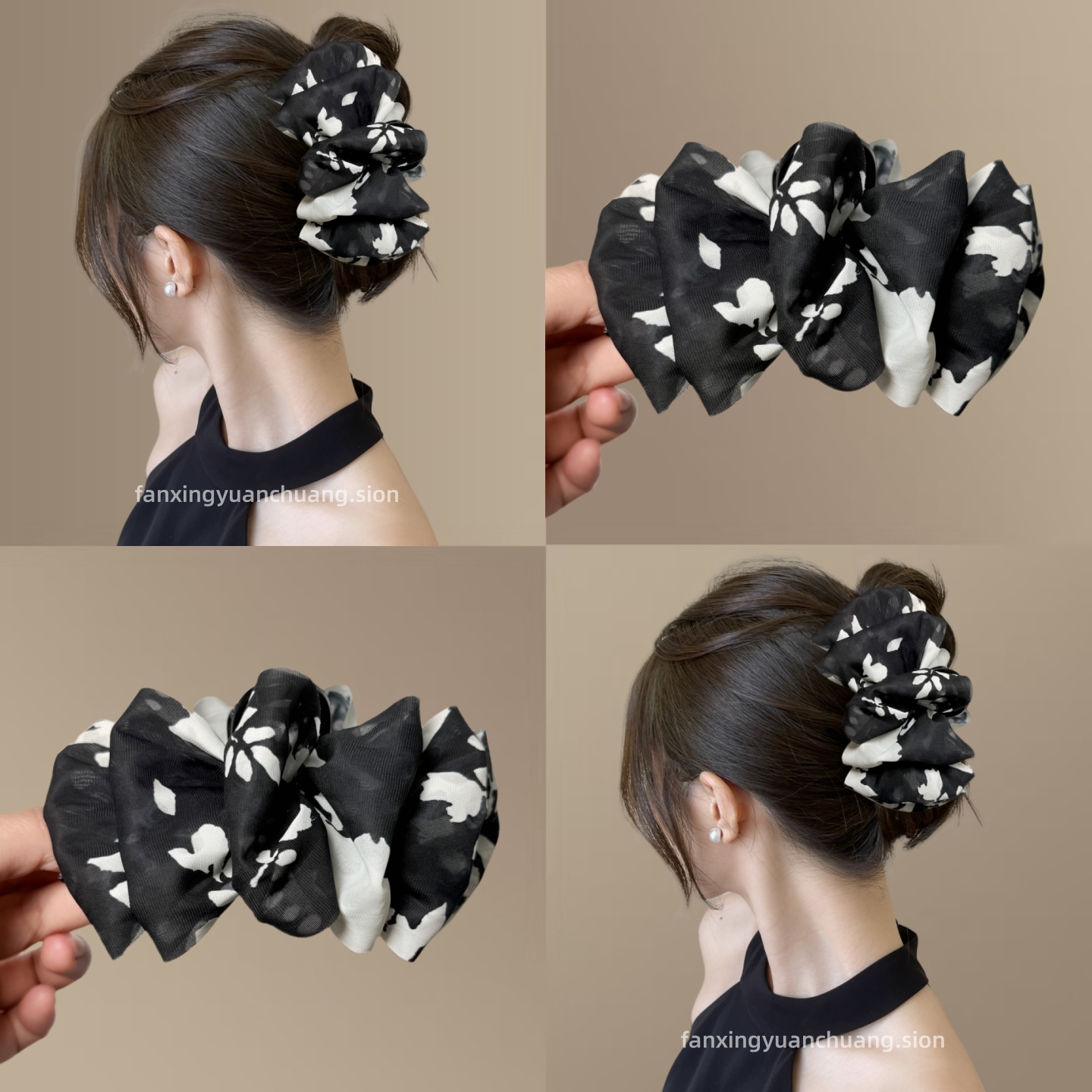 新中式国风云朵泡泡大号发量多抓夹气质百搭鲨鱼夹复古高级感发夹