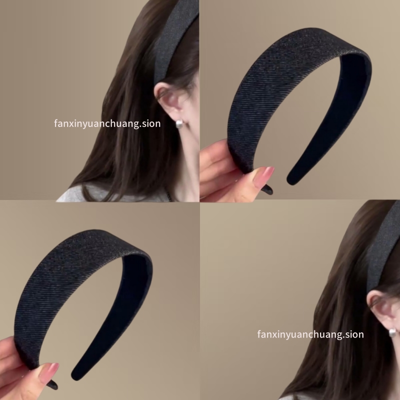 西部牛仔风~蓝色发箍高级感发卡洗脸压发卡旅行头箍女