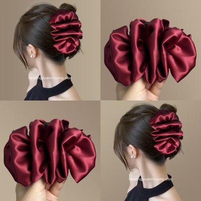 【红枫林】多层蝴蝶结抓夹气质显发量鲨鱼夹时尚外戴发夹旅行发卡