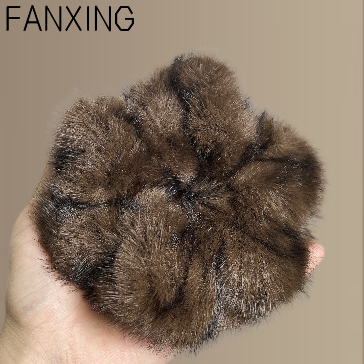 韩版水貂毛绒大肠发圈丸子头发绳