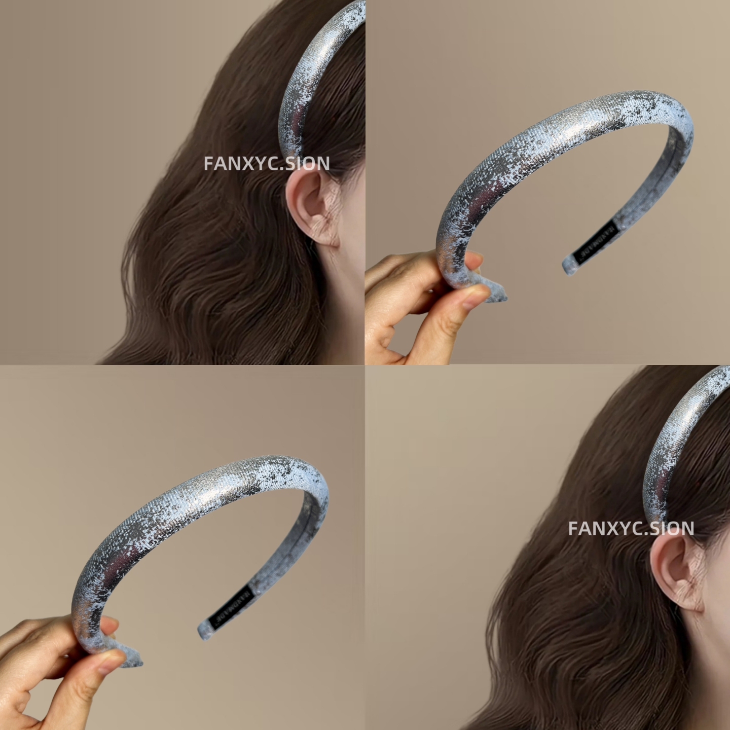 古水墨花纹高颅顶发箍女2025新款气质简约头箍外出百搭发卡头饰