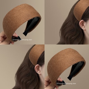 秋冬纯色针织毛线发箍高级感防滑头箍高颅顶旅行发卡 暖野拾光