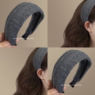 【朝云落梦】秋冬毛呢宽边发箍洋气时尚头箍百搭高级感旅行发卡