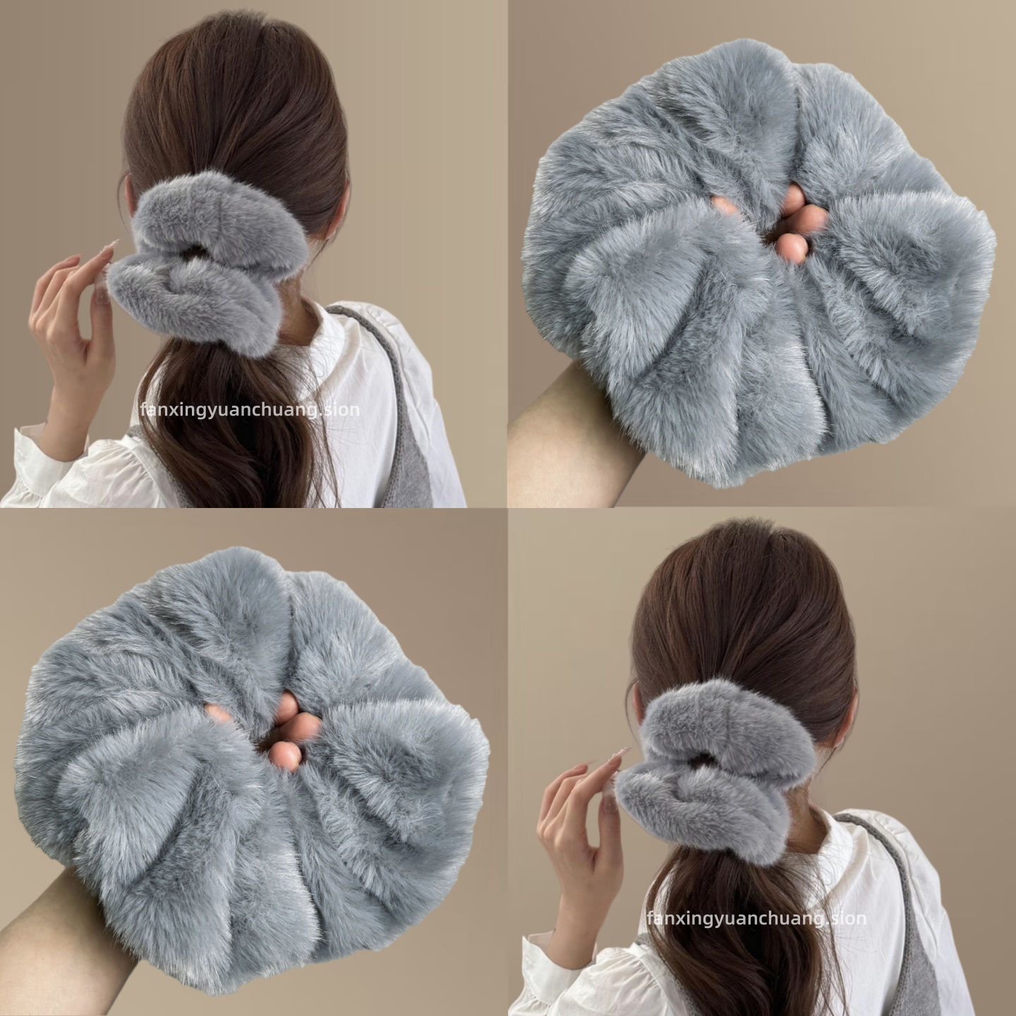 毛绒大肠发圈女高级感