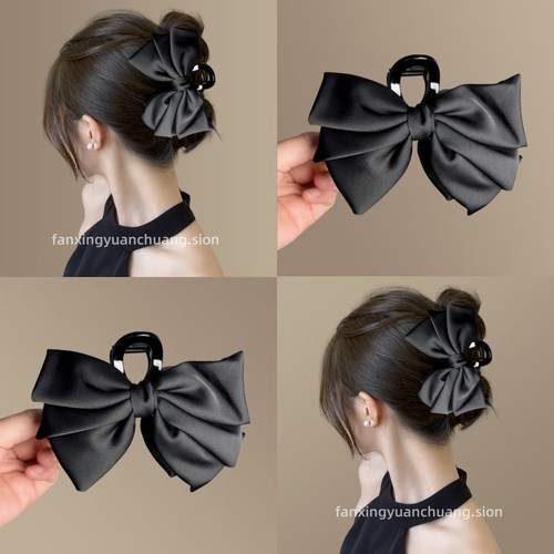 蝴蝶结发夹女后脑勺鲨鱼夹抓夹高级感大号发量多发饰头饰旅行发卡