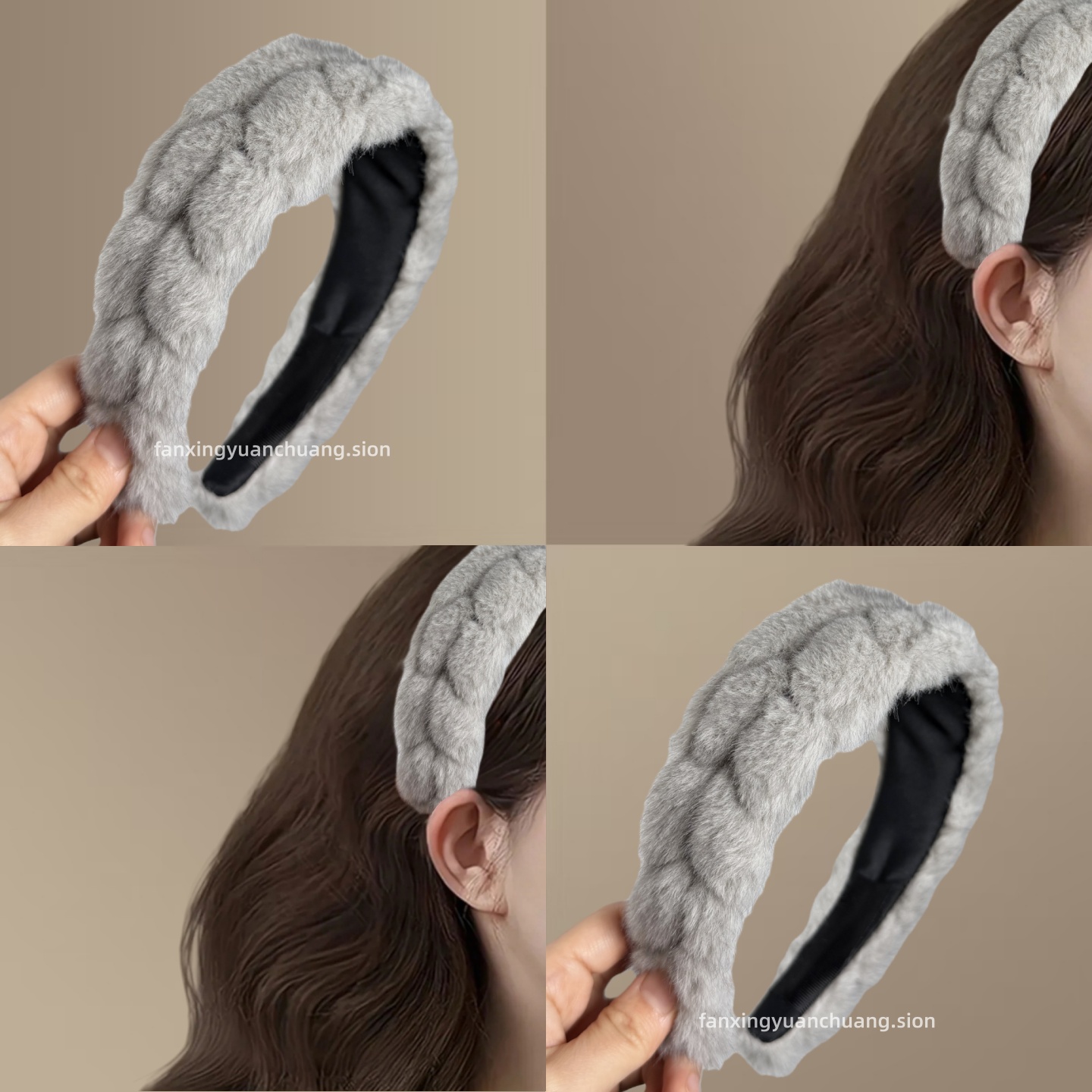 秋冬宽边加厚毛绒发箍女20