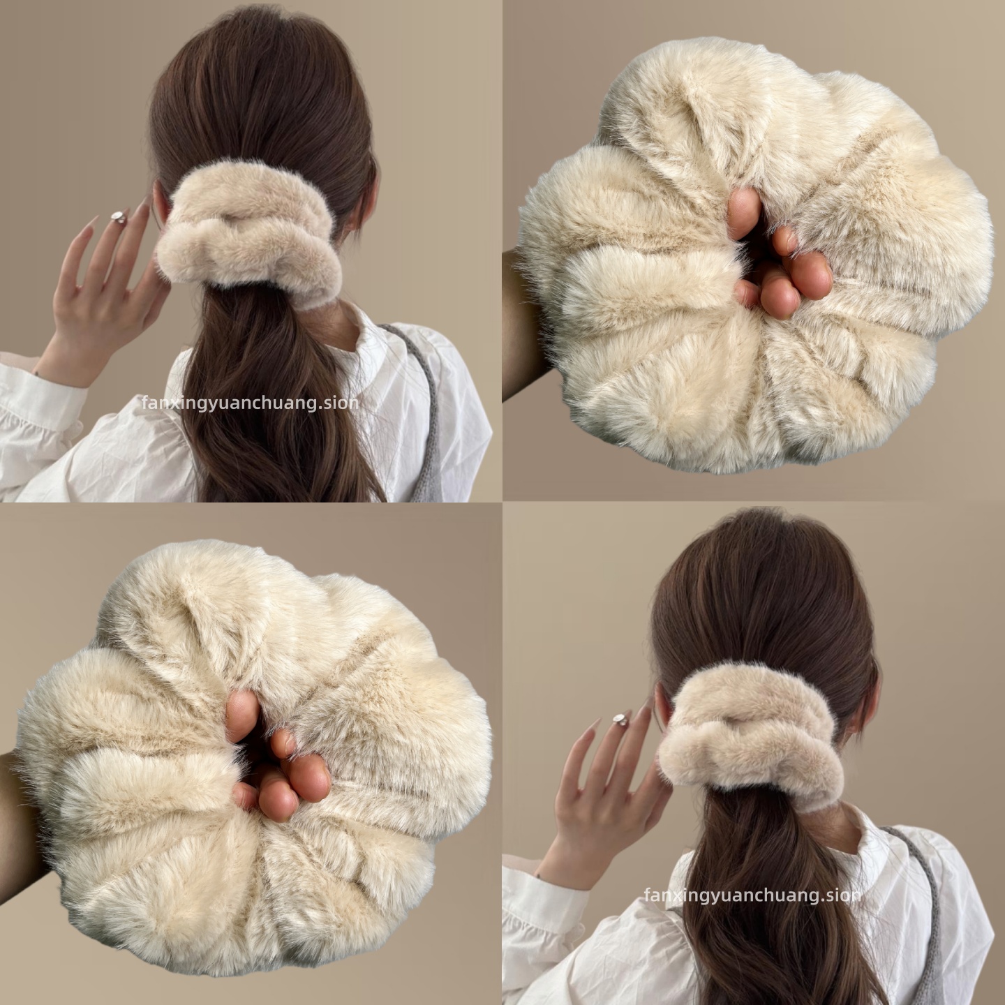 毛绒大肠发圈女高级感