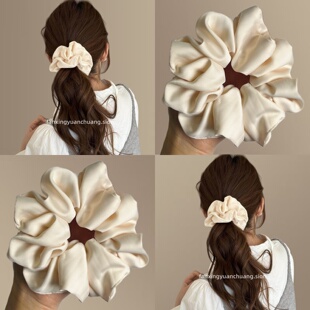 【霜华】温柔缎面高弹力大肠发圈高级感日常发绳百搭头绳旅行发卡