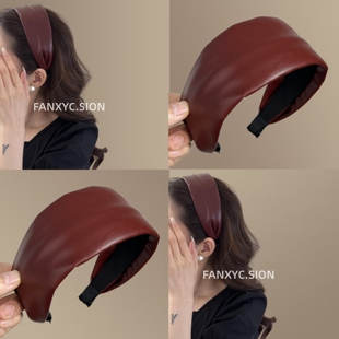 【颜值担当】法式皮质宽边发箍复古高颅顶头箍高质感旅行发卡发饰