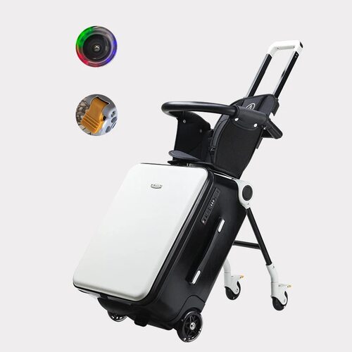 跨境可坐可骑20寸儿童拉杆箱登机旅行宝宝行李箱遛娃Kid Suitcase