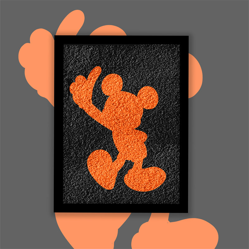 迪士尼经典角色米老鼠米奇 小学生课外活动简易剪影纸浆画 赠工具