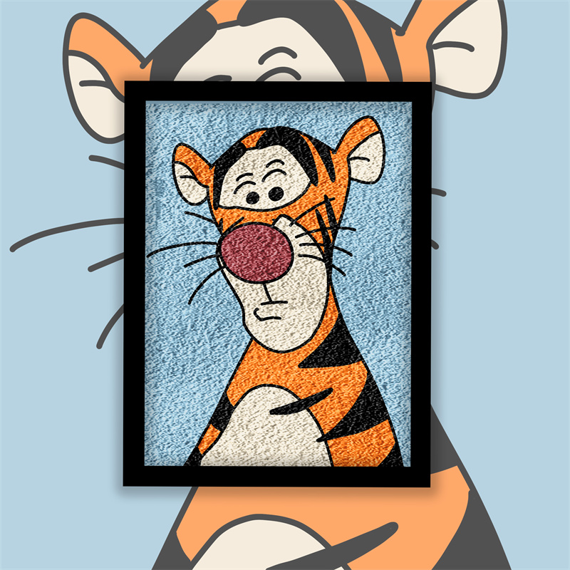 麦子狗DIY纸浆画跳跳虎