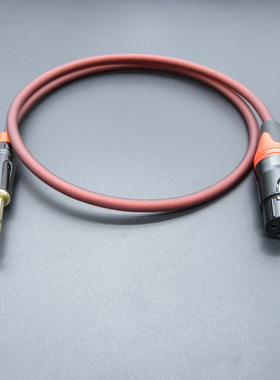 6.5大三芯转卡农母/公so8声卡48v电容麦6.35TRS平衡线话筒音频线