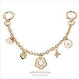 Золотая металлическая подвеска из жемчуга, 11 года, 30см, в цветочек