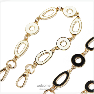 22mm双面滴胶黑色米白款包带链条宴会包链晚宴包金属链浅金包提手