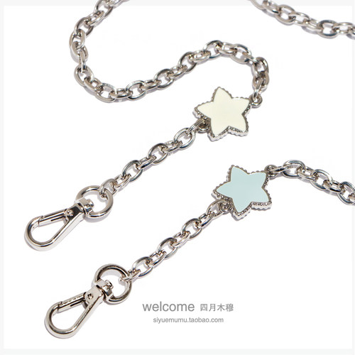 银色星星五角星链条包带