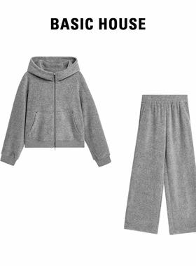 Basic House/百家好2024新款设计师高定百搭休闲气质运动套装D608