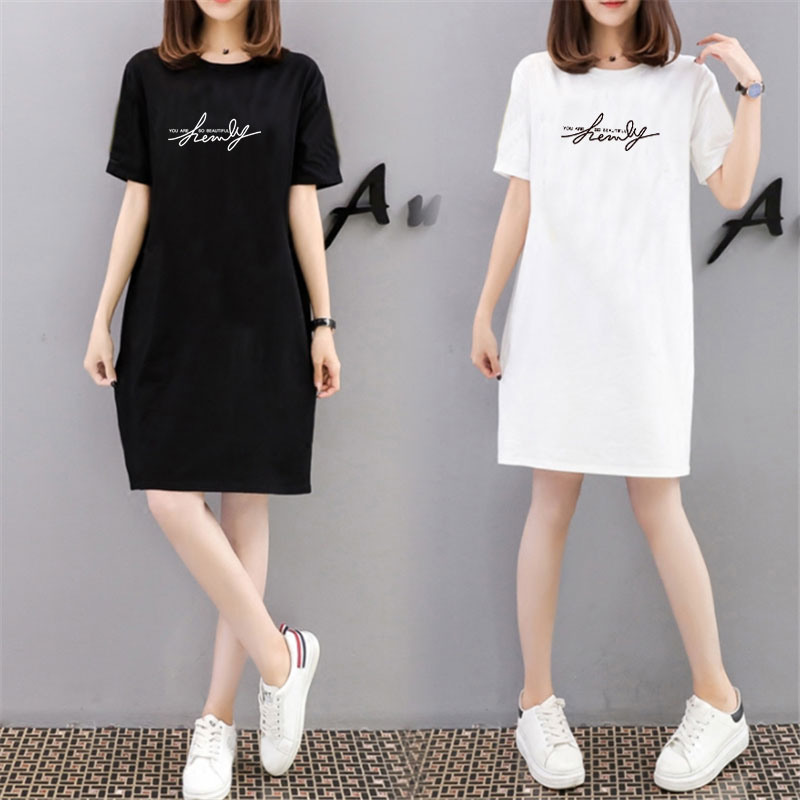 白色t恤女短袖新款宽松大码睡衣