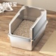 创格宝宠物用纯不锈钢特大号猫砂盆加高防带砂猫厕所防外溅易清洗