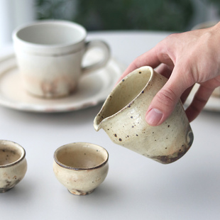 日本原装进口作家器古谷浩一手作片口黄粉引公道杯日式茶具咖啡杯