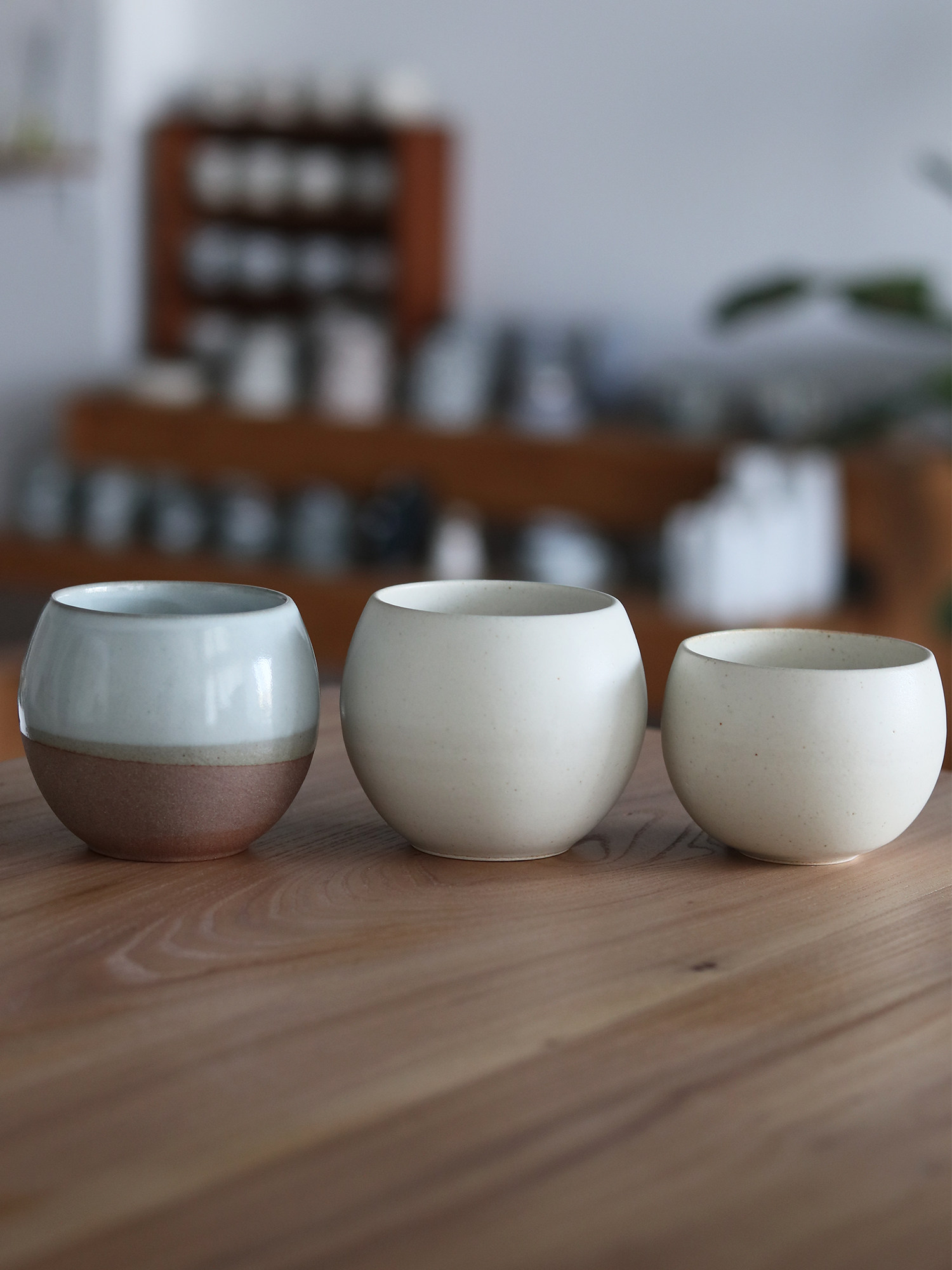 日本原装进口美浓烧职人手工日式汤吞杯茶杯圆杯陶瓷茶具主人杯