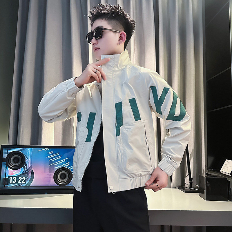 J171-P98控138春装新款社会小伙店主风潮男夹克外套米3，男装夹克，电商A346