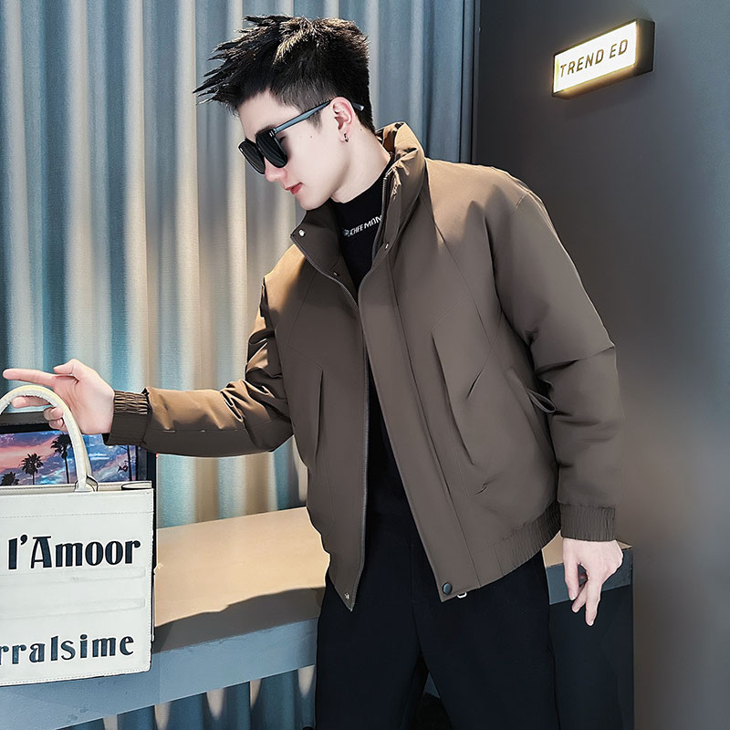 F220-P138控188社会小伙立领棉衣外套潮流修身棉服男咖1，男装棉衣，电商A346
