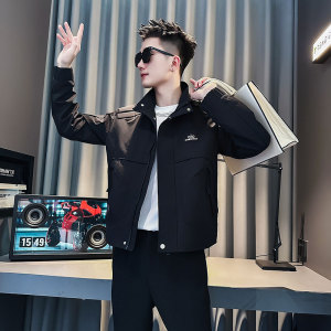 J242-P98控138 秋装新款社会小伙店主风潮男夹克外套 军绿1图片