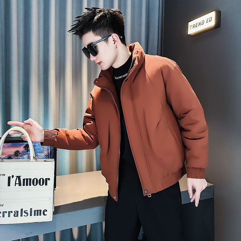 F220-P138控188社会小伙立领棉衣外套潮流修身棉服男黑1,男装棉衣,电商A346