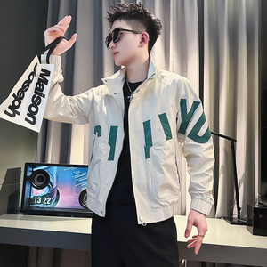 J171-P98控138 春装新款社会小伙店主风潮男夹克外套 绿4图片