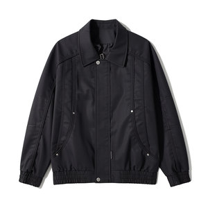 J256-P128控168 秋冬新款社会小伙店主风潮男夹克皮衣外套 黑1图片