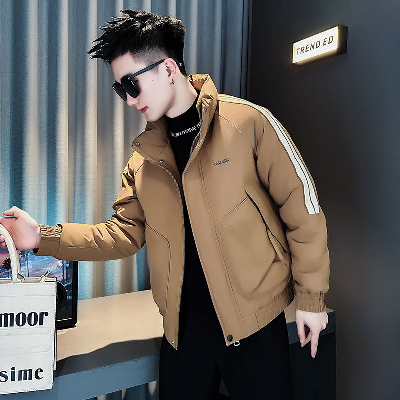 F225-P138控178社会小伙立领棉衣外套潮流修身棉服男黄1，男装棉衣，电商A346