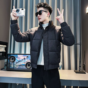 F223-P138 控178 社会小伙立领棉衣外套潮流修身棉服男 黑1图片