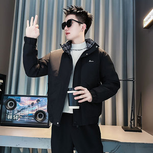 F213-P138 控188 社会小伙立领棉衣外套潮流修身棉服男 黑1图片