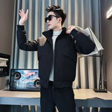 F210-P138控178社会小伙立领棉衣外套潮流修身棉服男黑1，男装棉衣，电商A346