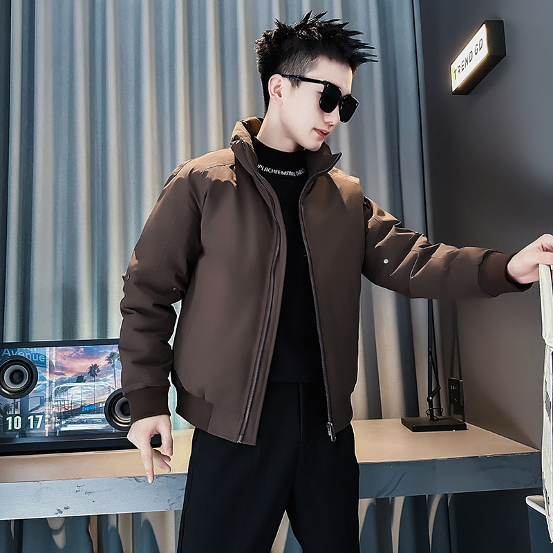 F221-P138控188社会小伙立领棉衣外套潮流修身棉服男咖1,男装棉衣,电商A346