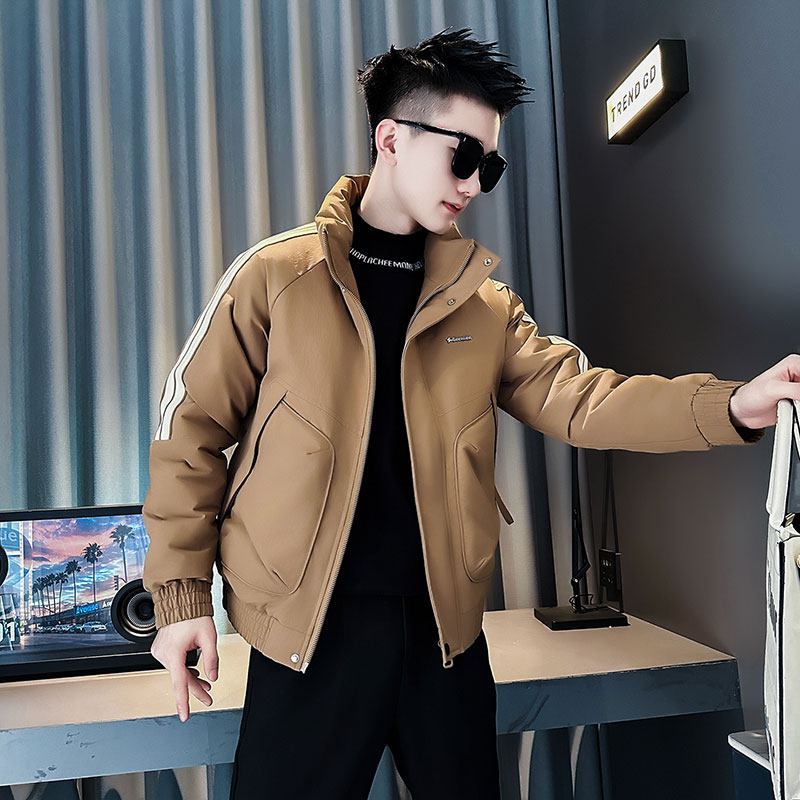 F225-P138控178社会小伙立领棉衣外套潮流修身棉服男黄1,男装棉衣,电商A346