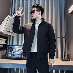 F221-P138 控188 社会小伙立领棉衣外套潮流修身棉服男 黑1图片